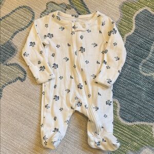 Floral Print Cream Baby Onesie